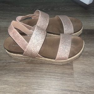 Madden Girl Rose Gold sandal wedges